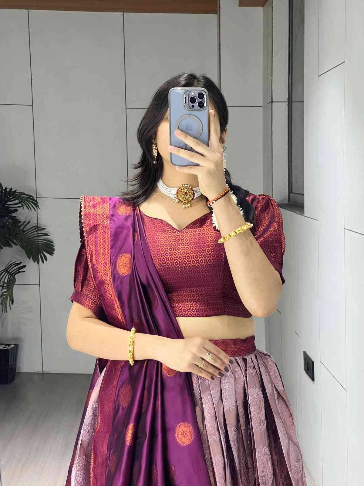 GRTN 8135 Silk Wine Lehenga choli wholesale suppliers